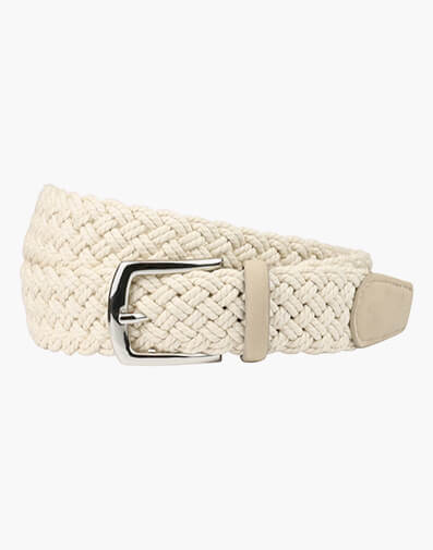 De Niro Fabric Woven Belt in BONE for $29.80