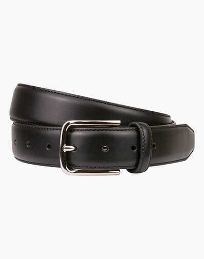 Cruise  Stitched Crossover Leather Belt  in BLACK for $55.96