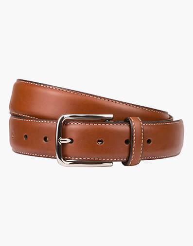 Cruise  Stitched Crossover Leather Belt  in TAN for $55.96