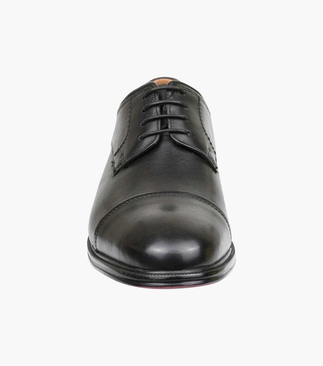 black cap toe shoe