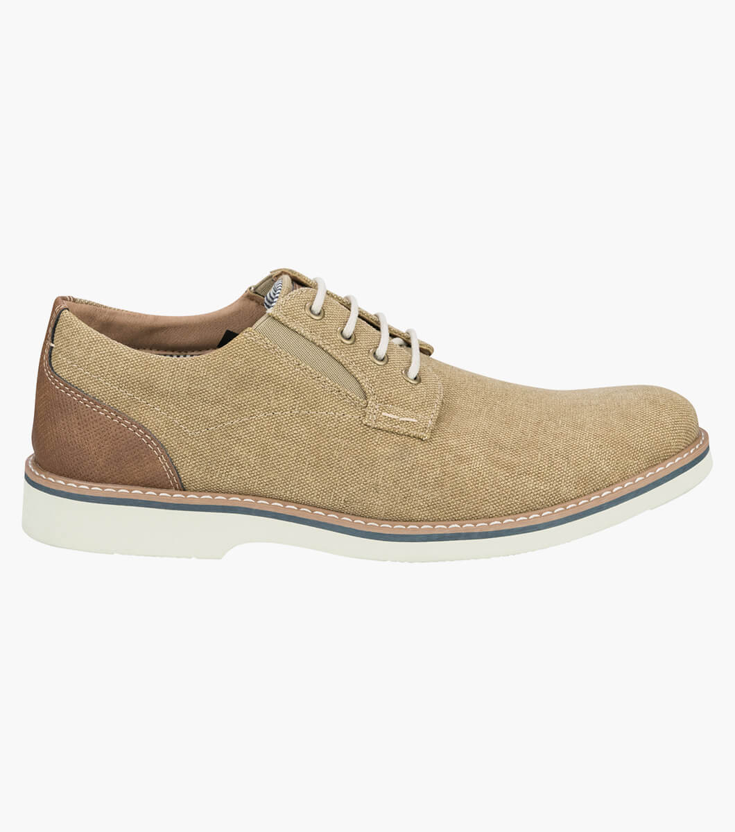 Men’s Casual Shoes | KHAKI Canvas Plain Toe Derby | Florsheim Barklay