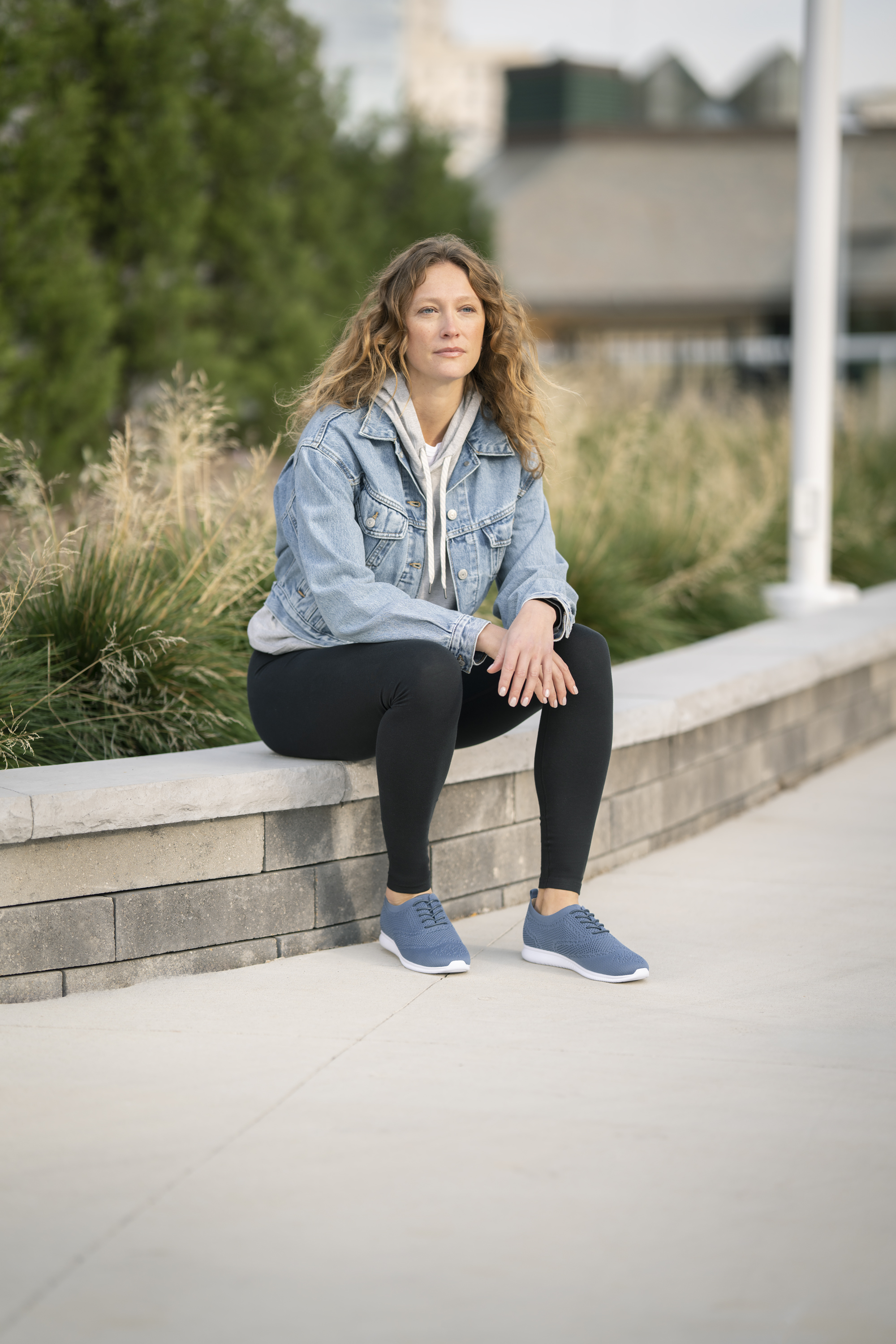 Image featuring a woman wearing Nina Ocean Textile Florsheim shoes.