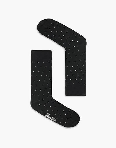 Stars Mercerised Cotton Sock  BLACK