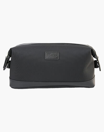 Galway Nylon and Leather Toiletry Bag BLACK