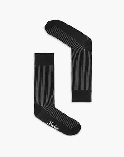 Ribs Mercerised Cotton Sock  BLACK