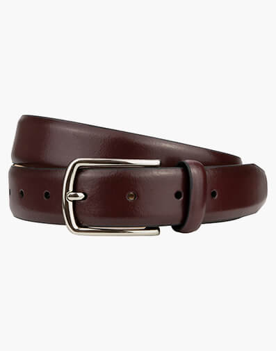 Newman  Classic Leather Belt in BURGUNDY for $59.95
