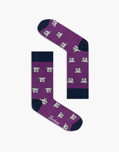 Staffy Bamboo Jacquard Sock in PURPLE for $6.80