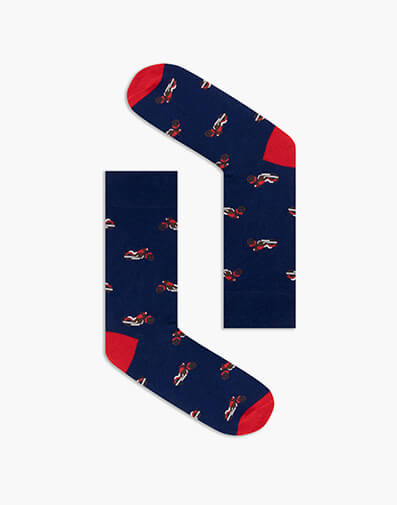 Harley Combed Cotton Jacquard Sock in NAVY for $6.80