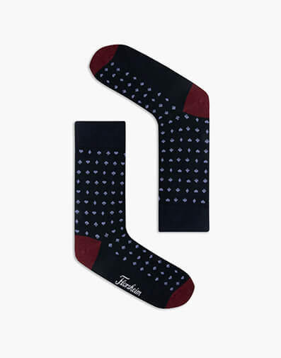 Poker Mercerised Cotton Dress Socks NAVY