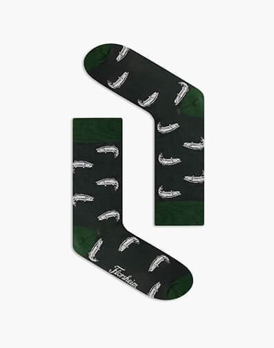 Rex Bamboo Jacquard Sock in Dark Green for $12.95