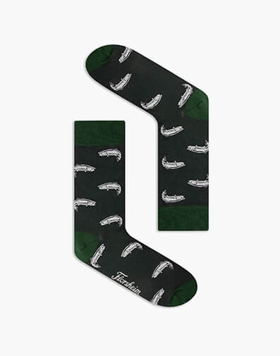 Rex Bamboo Jacquard Sock in Dark Green for $6.80