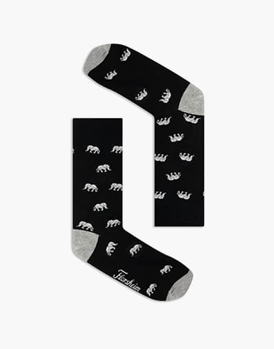 Elephant Cotton Jacquard Sock in BLACK for $12.95