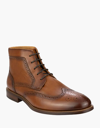 Rucci Wingtip Boot Lace Up Boot in COGNAC for $169.95