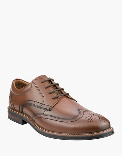 Calderone Wing Wingtip Derby  in COGNAC for $139.95