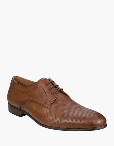 Seville Perf Ox Perf Plain Toe Derby  in TAN for $219.95
