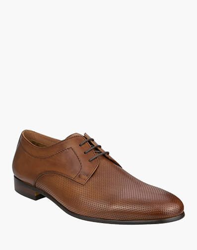 Seville Perf Ox Perf Plain Toe Derby  in TAN for $99.80