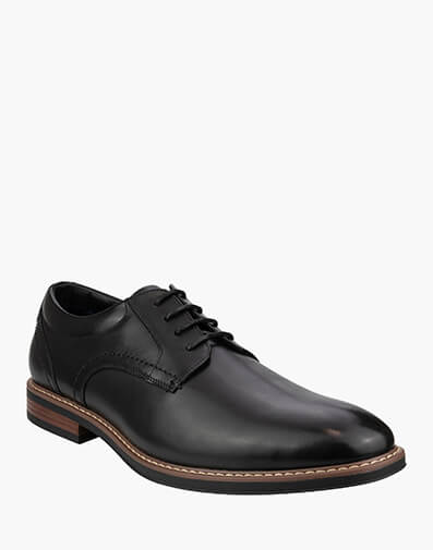 Centro Plain Plain Toe Derby  in BLACK for $159.95