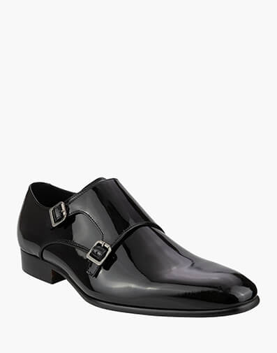 Flicker Plain Toe Double Monk Strap in MIDNIGHT for $149.80