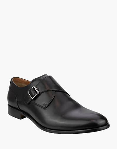 Flex 2 Monk Plain Toe Monk Strap Derby  in BLACK for $219.95