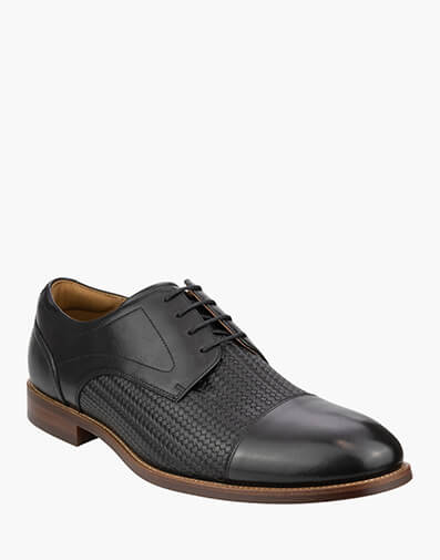 Rucci Cap Weave Cap Toe Derby in BLACK for $189.95