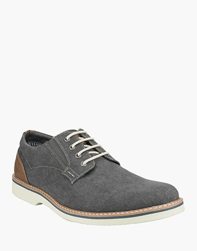 Barklay  Canvas Plain Toe Derby  in GUNMETAL for $59.80