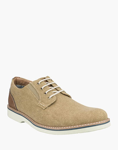 Barklay  Canvas Plain Toe Derby  in KHAKI for $59.80