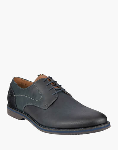 Calabria Print Plain Toe Derby  in NAVY for $199.95