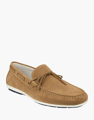 Bermuda Tie Moc Toe Boat Shoe in TAN for $99.80