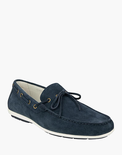 Bermuda Tie Moc Toe Boat Shoe in NAVY for $99.80