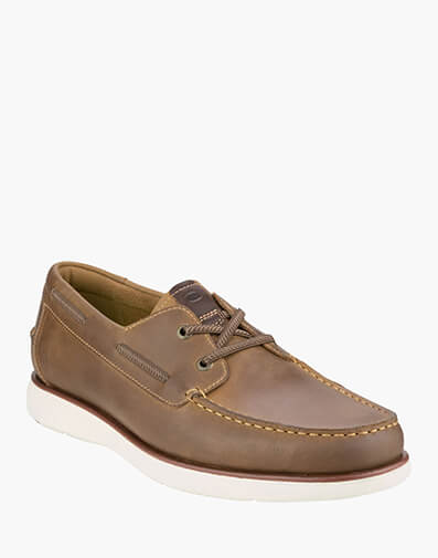 Tropics 2 Eye Elastic Lace Moc Toe Boat Shoe in BROWN for $199.95
