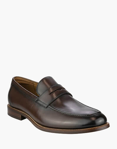 Rucci Penny Slip On Moc Toe Penny Loafer  in BROWN for $209.95