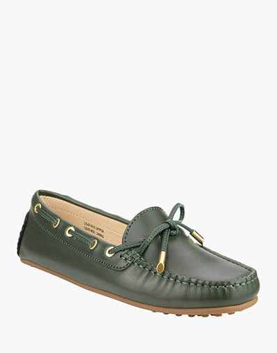 Connie Moc Toe Loafer in Dark Green for $89.80