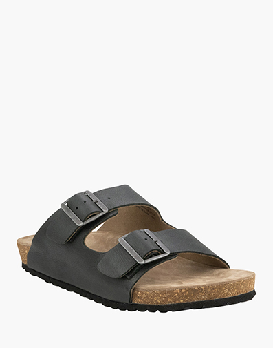 Nikki Twin Strap Slide  in BLACK for $99.80