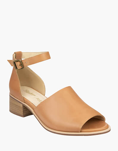 Sophie Open Toe Block Heel Sandal in TAN for $139.97