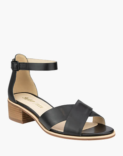 Stephanie Open Toe Block Heel Sandal in BLACK for $149.95