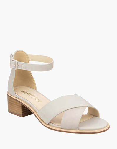 Stephanie Open Toe Block Heel Sandal in BONE for $149.95