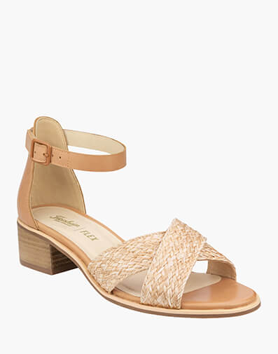 Stephanie Open Toe Block Heel Sandal in NATURAL for $149.95