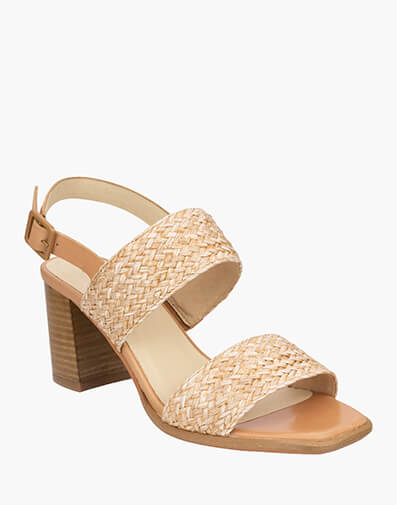 Tiffany Open Toe Block Heel in NATURAL for $99.80