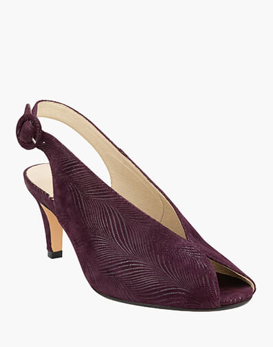 Prise Peep Toe Slingback Heel  in BURGUNDY for $99.80