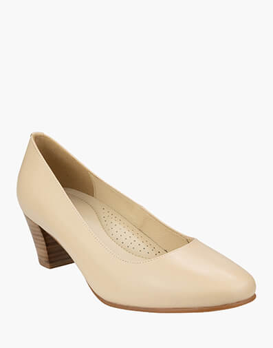 Jessica Almond Toe Block Heel  in NATURAL for $169.95