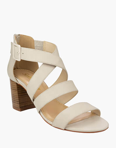 Monelle Open Toe Strap Block Heel in BONE for $199.95