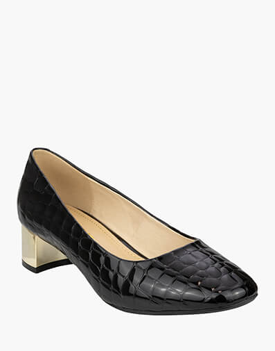 Pandora Square Toe Block Heel in BLACK for $199.95