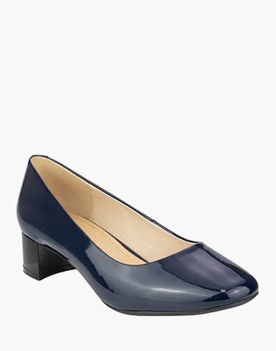 Pandora Square Toe Block Heel in NAVY for $159.95