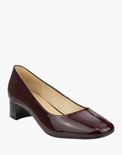 Pandora Square Toe Block Heel in BURGUNDY for $159.95