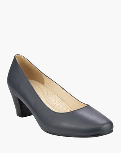 Jessica Flex Almond Toe Block Heel in NAVY for $189.95