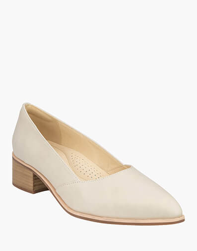 Phoebe Point Toe Block Heel  in BONE for $159.95