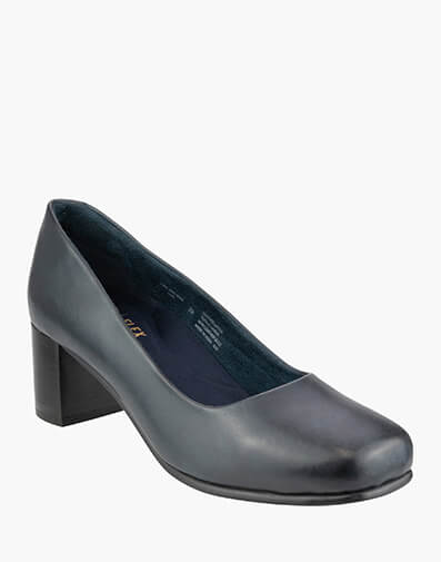 Jane Square Toe Block Heel  in NAVY for $149.95