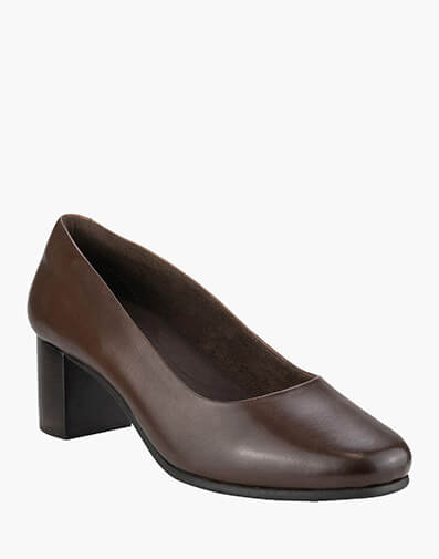 Janine Almond Toe Block Heel in CHOCOLATE for $149.95