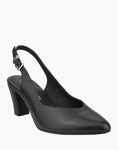 Alanis Point Toe Block Heel in BLACK for $209.95