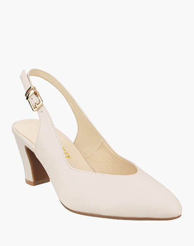 Alanis Point Toe Block Heel in BONE for $209.95